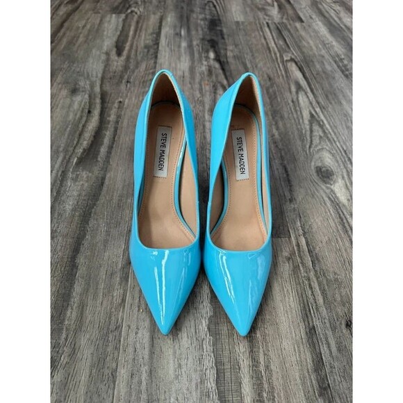Steve Madden Shoes - Bright blue patent leather pointed-toe pumps Steve Madden  4” stiletto